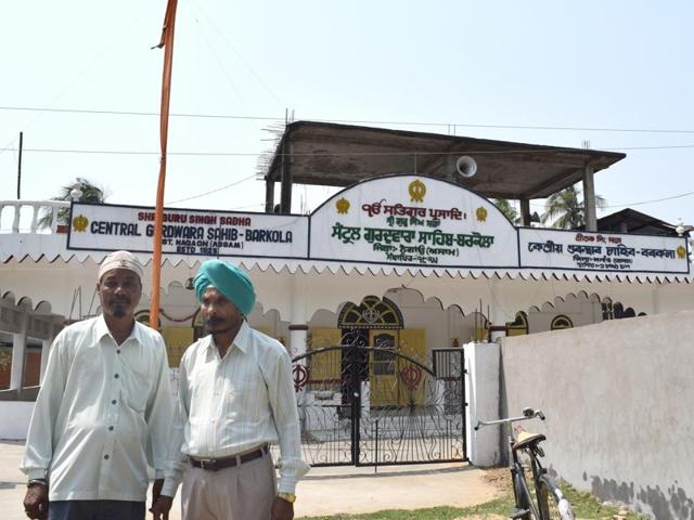 A gurudwara at Barkola village in Assam. There are nearly 12,000 Assamese Sikhs, of whom 7,000 are voters. (HT Photo) A gurudwara at Barkola village in Assam. There are nearly 12,000 Assamese Sikhs, of whom 7,000 are voters. (HT Photo)