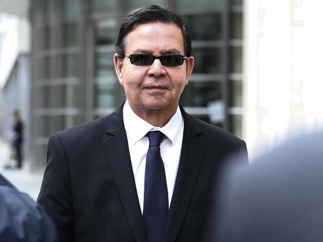 Former Honduran president Rafael Callejas leaves the Brooklyn federal court in New York. (AFP Photo) Former Honduran president Rafael Callejas leaves the Brooklyn federal court in New York. (AFP Photo)