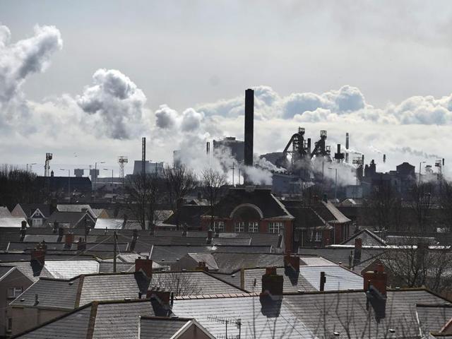 A picture shows the Tata Steel steel plant at Port Talbot, south Wales on March 30, 2016. (AFP) A picture shows the Tata Steel steel plant at Port Talbot, south Wales on March 30, 2016. (AFP)