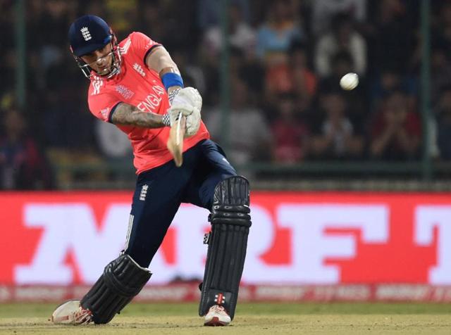 England's Alex Hales plays a shot during the first World T20 cricket tournament semi-final match. (AP Photo) England's Alex Hales plays a shot during the first World T20 cricket tournament semi-final match. (AP Photo)