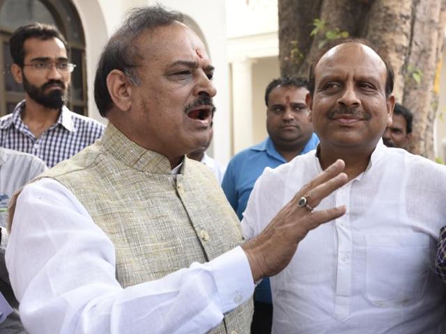 The ethics committee of Delhi assembly recommended expulsion of OP Sharma from the sixth assembly for his remarks against AAP legislator Alka Lamba.. (Sonu Mehta/HT File Photo) The ethics committee of Delhi assembly recommended expulsion of OP Sharma from the sixth assembly for his remarks against AAP legislator Alka Lamba.. (Sonu Mehta/HT File Photo)
