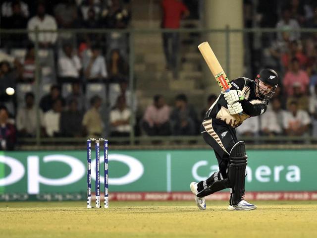 Colin Munro hits a shot. (Ajay Aggarwal/HT Photo) 