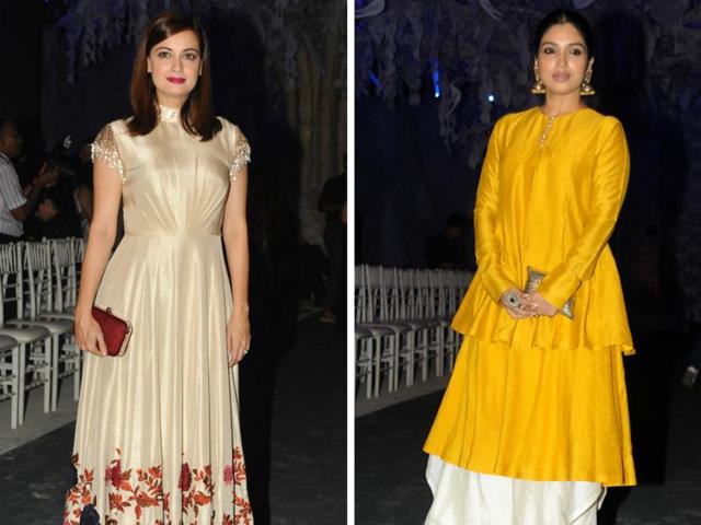 Dia Mirza and Bhumi Pednekar at Lakme Fashion Week. Dia Mirza and Bhumi Pednekar at Lakme Fashion Week.