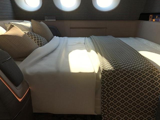 Billed as a boutique hotel of the skies, Seymourpowell’s First Spaces concept has six single or double rooms offering luxury and privacy. Each double room would come with a comfortable leather couch that folds into a king-size bed with the touch of a button. (seymourpowell.com)