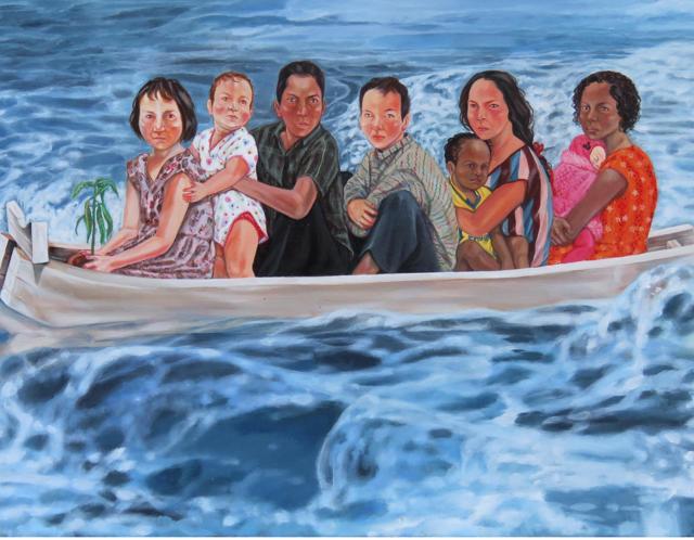 Boat People by PS Jalaja is on display at Tarq Boat People by PS Jalaja is on display at Tarq