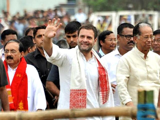 Rahul Gandhi, vice-president of the Indian National Congress party, addresses an election rally at Diphu in Karbi Anglong. (AFP) Rahul Gandhi, vice-president of the Indian National Congress party, addresses an election rally at Diphu in Karbi Anglong. (AFP)