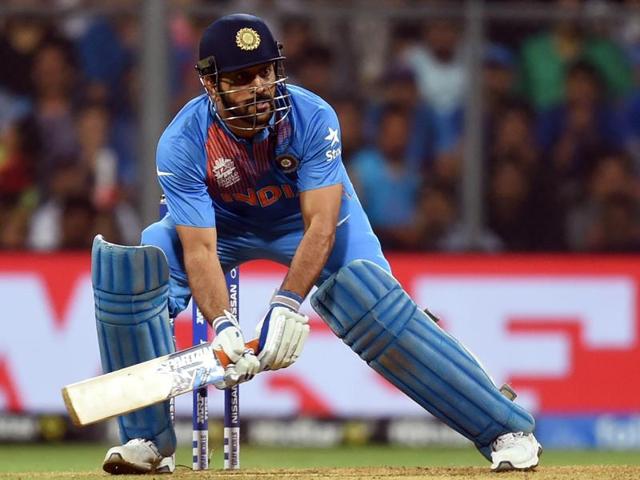 India's M. s. Dhoni plays a shot during ICC Twenty20 2016 Cricket World Cup. (Kunal Patil/HT Photo) India's M. s. Dhoni plays a shot during ICC Twenty20 2016 Cricket World Cup. (Kunal Patil/HT Photo)