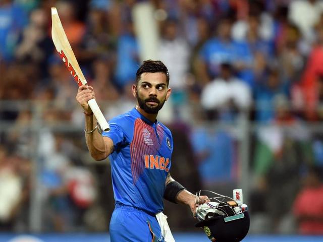 India's Virat Kohli waves to crowd after his innings during ICC Twenty20 2016 Cricket World Cup. (Kunal Patil/HT Photo) India's Virat Kohli waves to crowd after his innings during ICC Twenty20 2016 Cricket World Cup. (Kunal Patil/HT Photo)