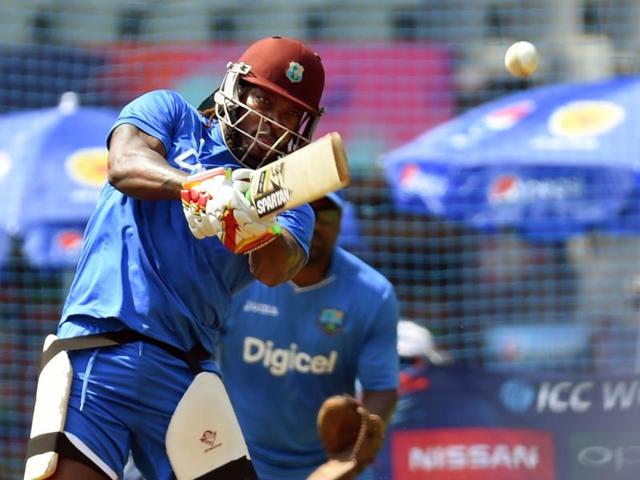 Chris Gayle is determined to grab the World Twenty20 limelight back from in-form Virat Kohli when the West Indies and India clash in a mouthwatering semi-final in Mumbai on Thursday. (Kunal Patil/HT photo) Chris Gayle is determined to grab the World Twenty20 limelight back from in-form Virat Kohli when the West Indies and India clash in a mouthwatering semi-final in Mumbai on Thursday. (Kunal Patil/HT photo)