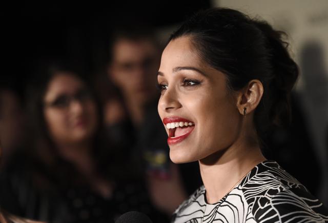 Freida Pinto still takes being called ‘Latika’ as a compliment. (Chris Pizzello/Invision/AP) Freida Pinto still takes being called ‘Latika’ as a compliment. (Chris Pizzello/Invision/AP)