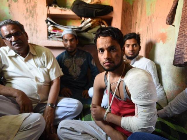 (From left) Mohammad Naeem, Mohammad Ajmal and Mohammad Dilkash in Outer Delhi’s Begumpur on Wednesday. They moved to Delhi from Bihar a year ago for religious studies. (Photos by Raj K Raj/ Hindustan Times) (From left) Mohammad Naeem, Mohammad Ajmal and Mohammad Dilkash in Outer Delhi’s Begumpur on Wednesday. They moved to Delhi from Bihar a year ago for religious studies. (Photos by Raj K Raj/ Hindustan Times)
