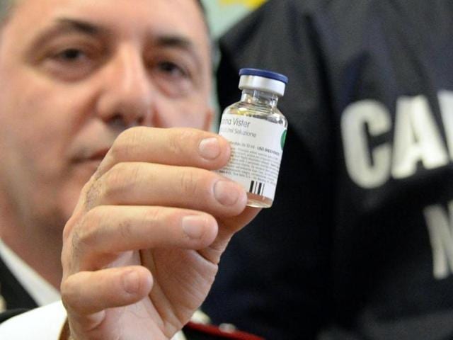 An official shows the anticoagulant that was allegedly used by a nurse, who was arrested on suspicion of murdering 13 patients who underwent surgery in a state-run hospital in Tuscany, Italy. (AP Photo) An official shows the anticoagulant that was allegedly used by a nurse, who was arrested on suspicion of murdering 13 patients who underwent surgery in a state-run hospital in Tuscany, Italy. (AP Photo)