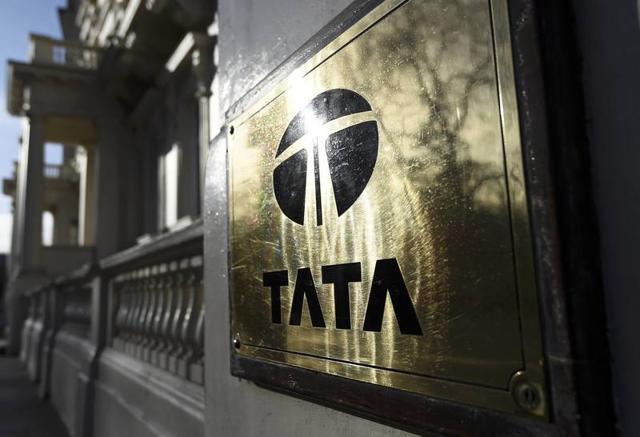 A Tata sign is seen outside their offices in London. (REUTERS) A Tata sign is seen outside their offices in London. (REUTERS)