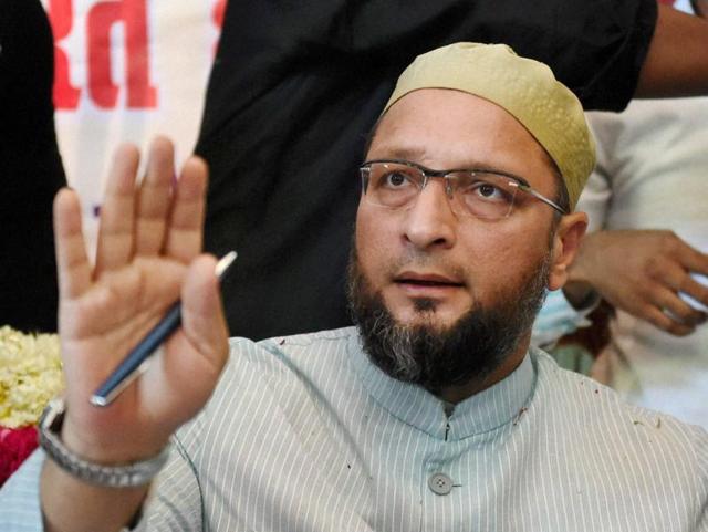 President of the All India Majlis-e-Ittehadul Muslimeen Asaduddin Owaisi at a press conference in Lucknow. (PTI Photo) President of the All India Majlis-e-Ittehadul Muslimeen Asaduddin Owaisi at a press conference in Lucknow. (PTI Photo)