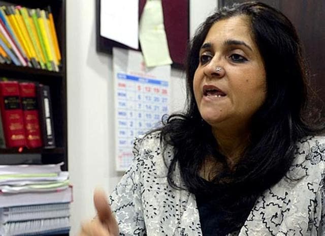 Civil rights activist Teesta Setalvad and two CPI (M) MPs were not allowed to enter University of Hyderabad on Tuesday, evoking protests from students. (AFP Photo) Civil rights activist Teesta Setalvad and two CPI (M) MPs were not allowed to enter University of Hyderabad on Tuesday, evoking protests from students. (AFP Photo)
