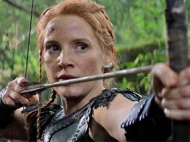 Jessica Chastain in a still from her upcoming film The Huntsman: Winter’s War. Jessica Chastain in a still from her upcoming film The Huntsman: Winter’s War.