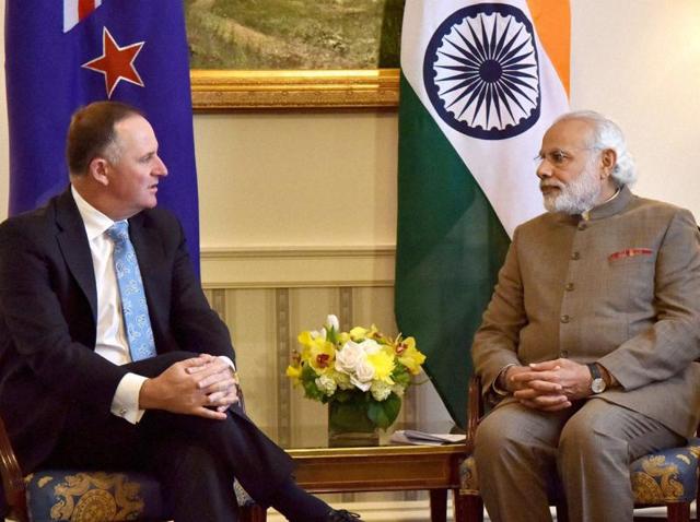 Prime Minister Narendra Modi meets his New Zealand counterpart John Key in Washington. (PTI Photo) Prime Minister Narendra Modi meets his New Zealand counterpart John Key in Washington. (PTI Photo)