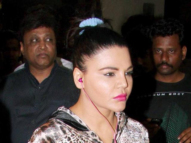 Actor Rakhi Sawant outside the hospital. (HT Photo/Yogen Shah) Actor Rakhi Sawant outside the hospital. (HT Photo/Yogen Shah)