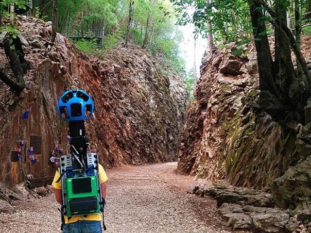 For two years, the trekker traipsed through rolling hills, forests, tropical beaches, strawberry plantations, rice terraces and ancient ruins carrying an 18kg-backpack to capture 360-degree panoramic footage. (Google/ Mashable) For two years, the trekker traipsed through rolling hills, forests, tropical beaches, strawberry plantations, rice terraces and ancient ruins carrying an 18kg-backpack to capture 360-degree panoramic footage. (Google/ Mashable)