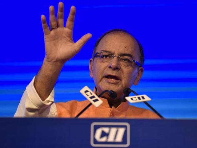 Finance minister Arun Jaitley speaks during Annual Session 2016 'Building National Competitiveness' by CII in Delhi. (Vipin Kumar/HT Photo) Finance minister Arun Jaitley speaks during Annual Session 2016 'Building National Competitiveness' by CII in Delhi. (Vipin Kumar/HT Photo)