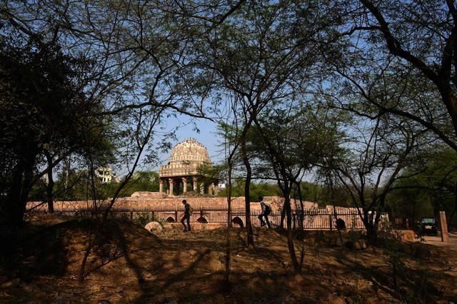A tomb at Mehrauli Archaeological Park in New Delhi. (AFP Photo) A tomb at Mehrauli Archaeological Park in New Delhi. (AFP Photo)