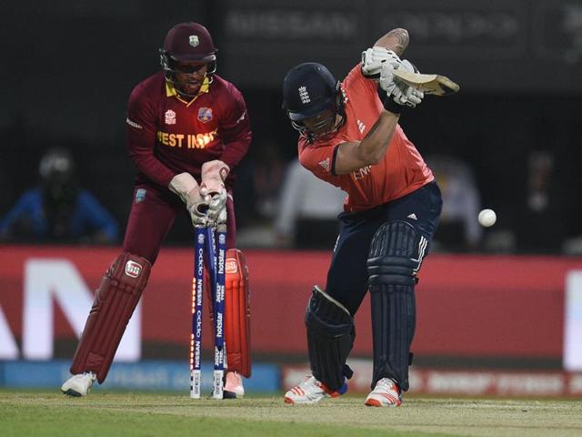 Jason Roy of England bowled in T20 World Cup final against West Indies. (Ashok Nath Dey/HT Photo) 