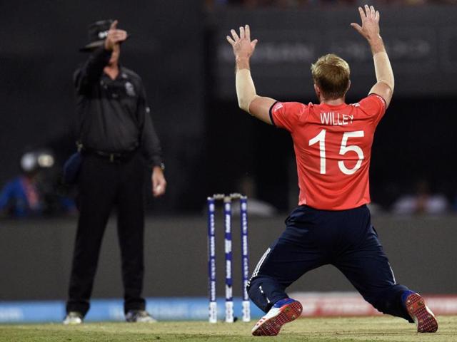 David Willey of England celebrating wicket in T20 World Cup final. (Ashok Nath Dey/HT Photo) 