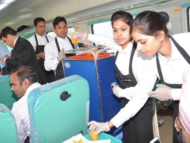 India’s first semi-high speed train running at a speed of 160 kmph was introduced on the Indian Railway System from April 5.  (HT Photo) 