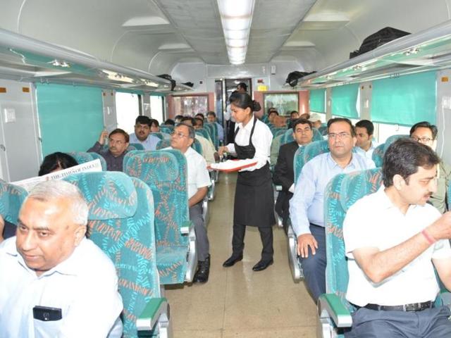 The Railways have made a big effort to enhance catering services. The transporter has tied up with a firm called Travel Food Services, which also caters to airlines operating from Terminal-3 of Palam airport. Passengers will be asked to choose between Indian and continental food, and a health menu option is also on the cards. The food – which will include freshly cut fruits – comes in trolleys. (HT Photo) 