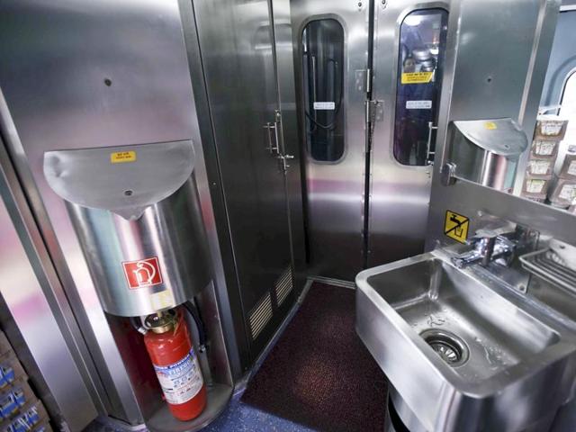 ‘Sparkling clean’: The Indian Railways seems to have taken note of the most important complaint , that of cleanliness, with new designer interiors and new bio-toilets. (Arun Sharma / HT Photo)