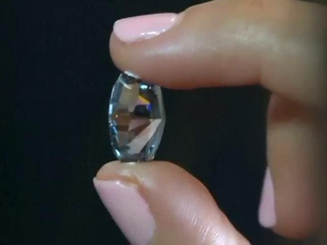 <p>The largest oval fancy vivid blue diamond ever to appear at an auction smashed Asia's jewellery auction record in Hong Kong. It sold for $31 million (INR 206.4crores). The internally flawless blue diamond, weighing at 10.10 carats, was sold to an anonymous phone bidder at after a couple minutes of bidding. The world auction record for any diamond or gemstone was set in 2015 when a 12.03-carat cushion-shaped blue diamond was sold in Geneva for $48.5 million. </p>