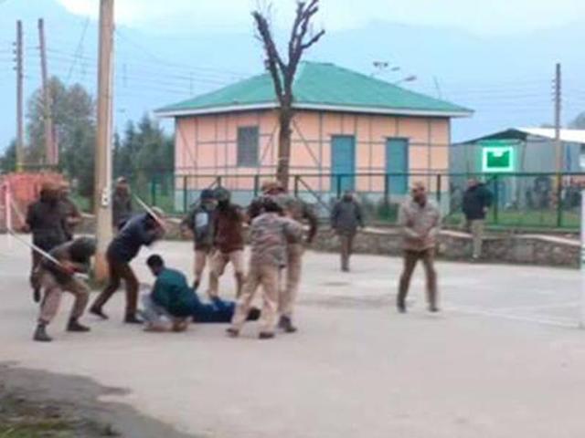 An injured student at Srinagar’s National Institute of Technology(Photo: Facebook) An injured student at Srinagar’s National Institute of Technology(Photo: Facebook)