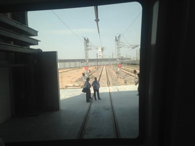 Driver’s cabin will be removed after trial run. Passengers can have a view of the track (HT Photo)