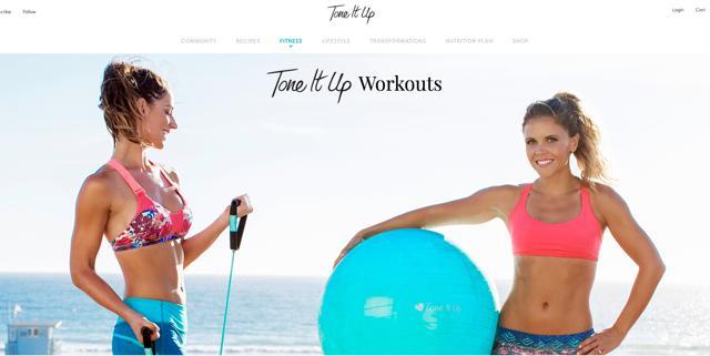 Tone It Up features a range of weight lifting workout videos from founders Karena and Katrina. (AFP)