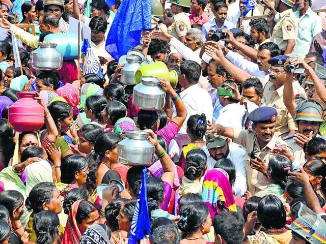 Residents of Pisavli village in Thane protested against water cuts by blocking a road at Shil last week. (File) Residents of Pisavli village in Thane protested against water cuts by blocking a road at Shil last week. (File)
