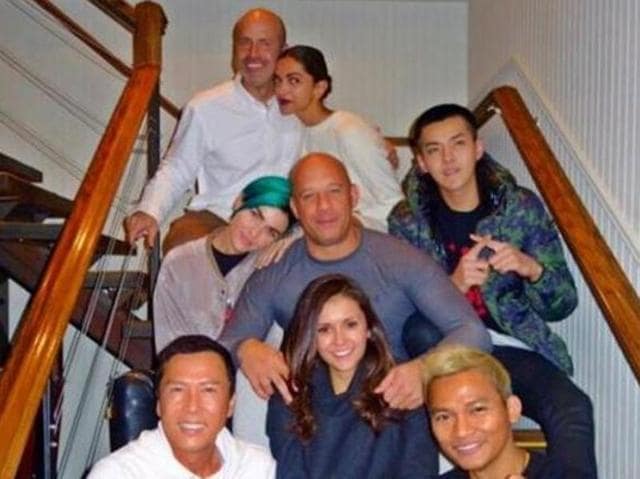 Here is the whole cast together like one big family. There’s Deepika, with director DJ Caruso and her co-stars Vin Diesel, Tony Jaa, Donnie Yen, Nina Dobrev, Kris Wu and Ruby Rose. 