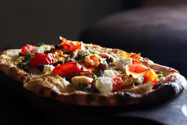 Flatbread - charred broccoli, tomato gojju and feta (Photo: Sanjay Ramchandran)