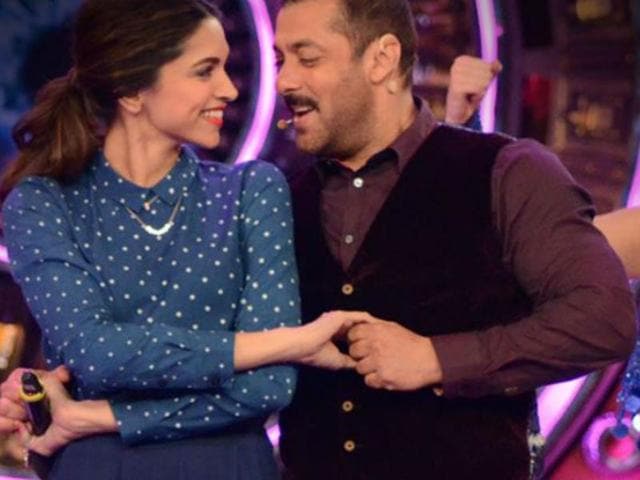 Deepika, Salman on the sets of a reality show. (Colors) Deepika, Salman on the sets of a reality show. (Colors)