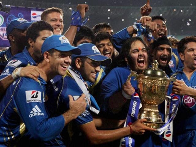 The 2013 edition of the IPL, which was later tainted by the spot-fixing scandal, was won by the Mumbai Indians, who claimed their first title. (PTI Photo) The 2013 edition of the IPL, which was later tainted by the spot-fixing scandal, was won by the Mumbai Indians, who claimed their first title. (PTI Photo)