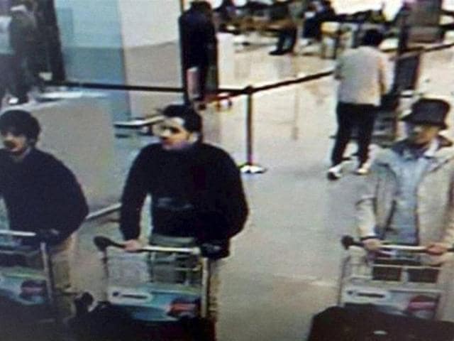 The newly released police video shows the man, wearing a dark hat and a light-coloured jacket, fleeing the airport’s departure hall after the bombs went off at 7.58am on March 22. (AP File Photo) The newly released police video shows the man, wearing a dark hat and a light-coloured jacket, fleeing the airport’s departure hall after the bombs went off at 7.58am on March 22. (AP File Photo)