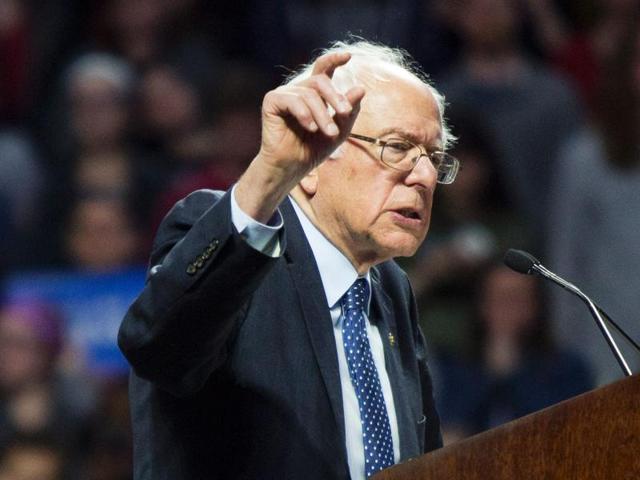 US Democratic presidential candidate Bernie Sanders addresses supporters during a campaign rally at Temple University in Philadelphia, Pennsylvania. (AFP Photo) US Democratic presidential candidate Bernie Sanders addresses supporters during a campaign rally at Temple University in Philadelphia, Pennsylvania. (AFP Photo)