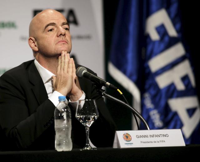 Fifa president Gianni Infantino gestures during a news conference at the South American Football Confderation (CONMEBOL) headquarters in Luque, Paraguay. (Reuters File Photo) Fifa president Gianni Infantino gestures during a news conference at the South American Football Confderation (CONMEBOL) headquarters in Luque, Paraguay. (Reuters File Photo)