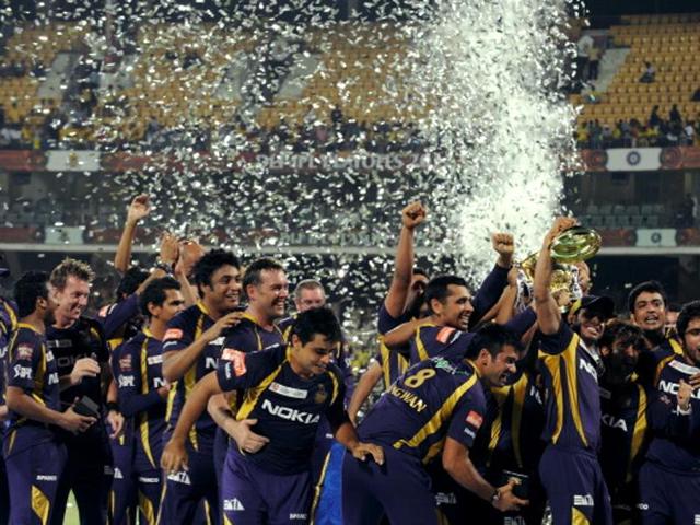 The Kolkata Knight Riders, led by Gautam Gambhir, won the first of their two titles in 2012. (Getty Images) The Kolkata Knight Riders, led by Gautam Gambhir, won the first of their two titles in 2012. (Getty Images)