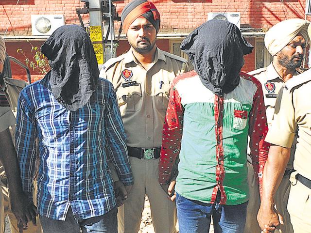 The drug suppliers in custody in Patiala on Wednesday. (HT Photo) The drug suppliers in custody in Patiala on Wednesday. (HT Photo)