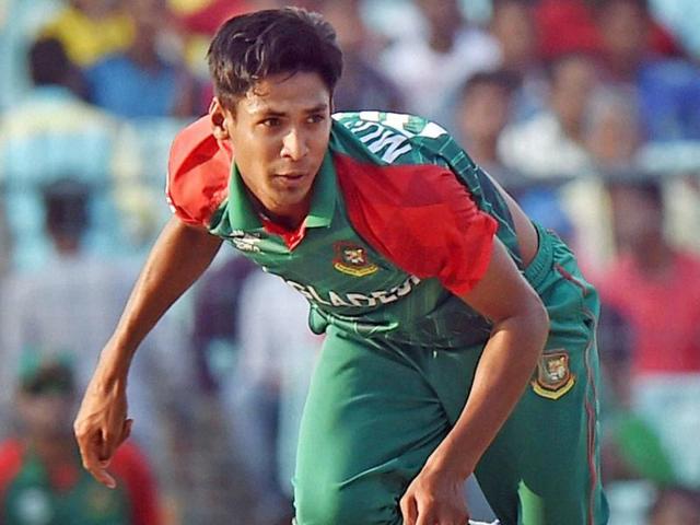 Bangladesh bowler Mustafizur Rahman bowls during World T20 Match against New Zealand. (PTI Photo) Bangladesh bowler Mustafizur Rahman bowls during World T20 Match against New Zealand. (PTI Photo)