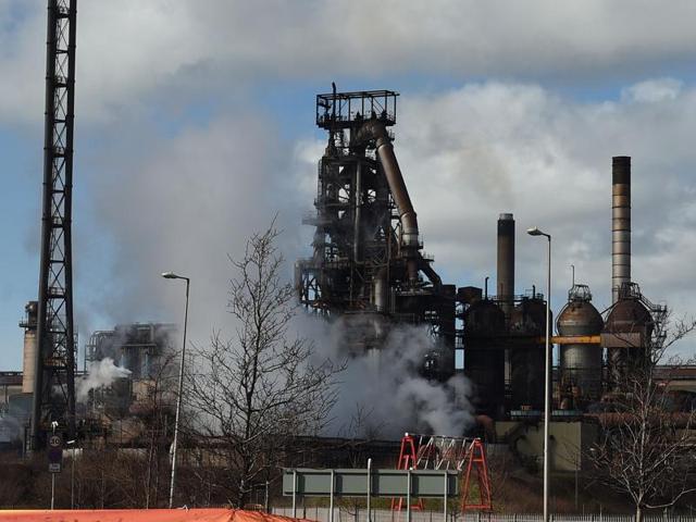 Banners supporting local steel workers are seen outside the Tata steel plant in Port Talbot, Wales. (AP Photo) Banners supporting local steel workers are seen outside the Tata steel plant in Port Talbot, Wales. (AP Photo)