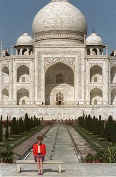 In this Feb. 11, 1992, file photo, then Princess Diana sits in front of the Taj Mahal, Agra, India. (AP) In this Feb. 11, 1992, file photo, then Princess Diana sits in front of the Taj Mahal, Agra, India. (AP)