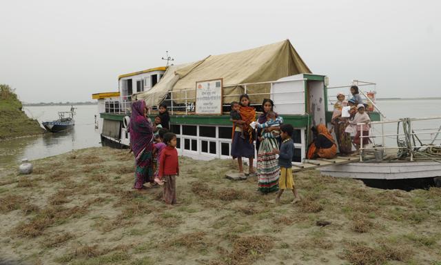 Mobile boat clinics run by the Centre for North East Studies and Policy Research in collaboration with the government are the only way health care is accessible to the people of the river islands. However, with just 15 such boats in 13 districts, the boat clinics manage to come back to the same region once in two or three months. (Subhendu Ghosh / HT Photo) Mobile boat clinics run by the Centre for North East Studies and Policy Research in collaboration with the government are the only way health care is accessible to the people of the river islands. However, with just 15 such boats in 13 districts, the boat clinics manage to come back to the same region once in two or three months. (Subhendu Ghosh / HT Photo)