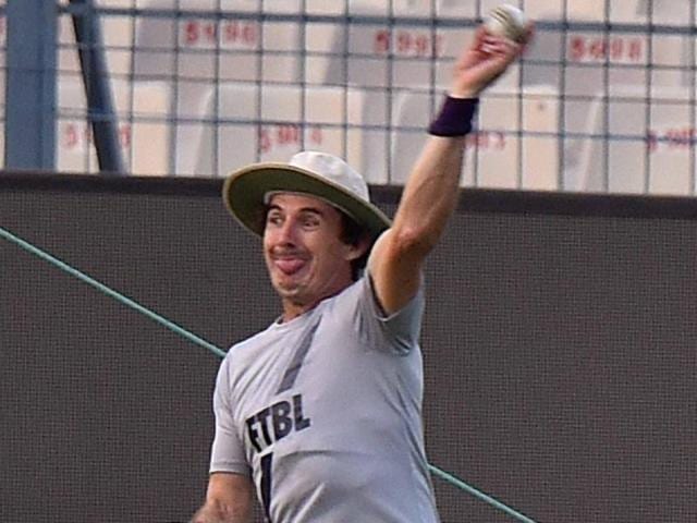 Kolkata Knight Riders’ Brad Hogg during a practice session. (PTI) Kolkata Knight Riders’ Brad Hogg during a practice session. (PTI)
