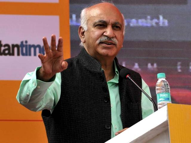 MJ Akbar said that the Congress and Left’s accusation that the party is “intolerant and divides people on communal lines” is obscure. (HT Photo) MJ Akbar said that the Congress and Left’s accusation that the party is “intolerant and divides people on communal lines” is obscure. (HT Photo)